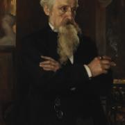 Gunnar Berndtsonin öljyvärimaalauksessa vuodelta 1893 on August Schauman, joka perusti Hufvudstadsbladetin vuonna 1864.