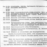 Ensimmäisen Helsinki-päivän ohjelma 1959, kaupunginhallituksen pöytäkirjan 4.6.1959 toinen sivu