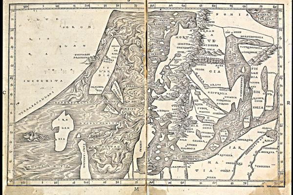1500-luvulla piirretty Pohjolan kartta