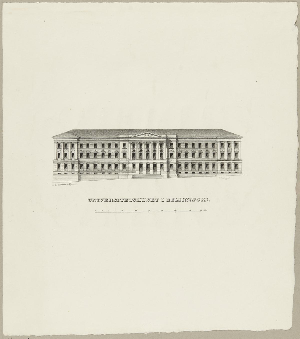 The Imperial Alexander University of Helsinki. Lithograph by C. L. Engel.  Photo: The Finnish Heritage Agency