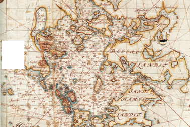 En karta över Nylands skärgård från år 1749