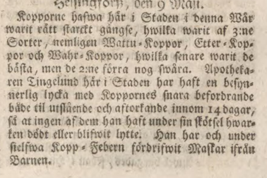 Kuvakaappaus ruotsalaisen lehden lyhyestä uutisesta fraktuurakirjasimella.