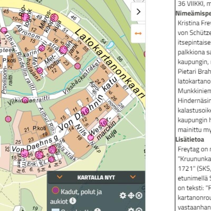 karttakuva selosteineen