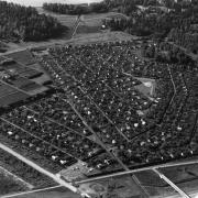 Flygbild av Marudds koloniträdgård, 1970.