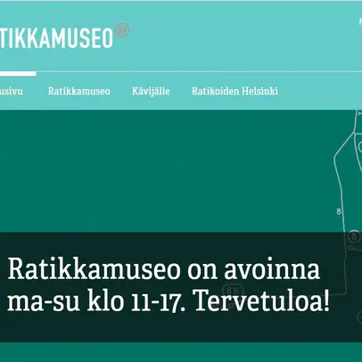 Kuva ratikkamuseon etusivusta