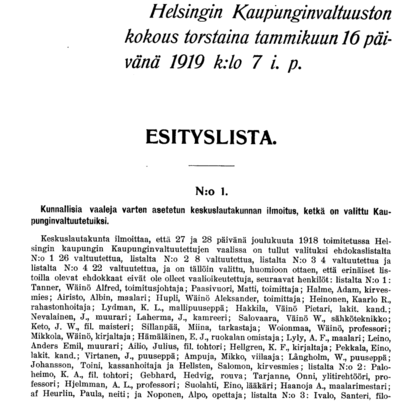 pöytäkirjan 1. sivu