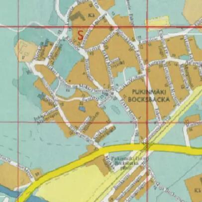 Kuvakaappaus vuoden 1965 opaskartasta