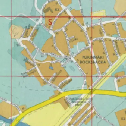 Kuvakaappaus vuoden 1965 opaskartasta