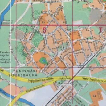Kuvakaappaus vuoden 1977 opaskartasta