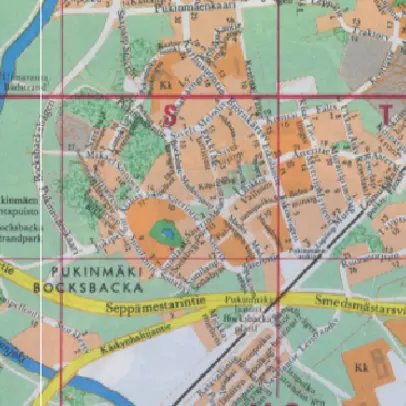 Kuvakaappaus vuoden 1977 opaskartasta