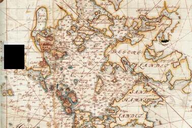 En karta över Nylands skärgård från år 1749