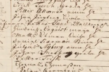 Handskriven text med en lista över lotsar.