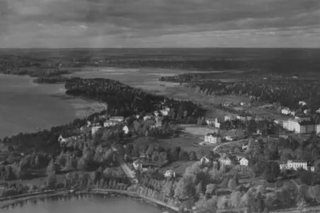 Gamla Munksnäs på flygbild år 1940.
