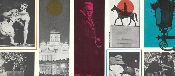 Julkaisun kannessa on kuvia Helsingistä ja teksti HELSINGIN JUHLAVIIKOT HELSINGFORS FESTSPEL HELSINKI FESTIVAL HELSINKI-FESTWOCHEN 1.–30.5.1968.