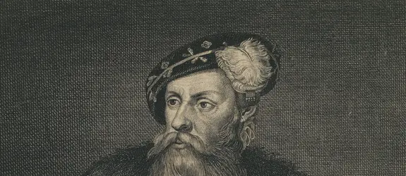 Kuparikaiverrustekniikalla valmistettu piirros Ruotsin kuningas Kustaa I Vaasasta vuodelta 1768.