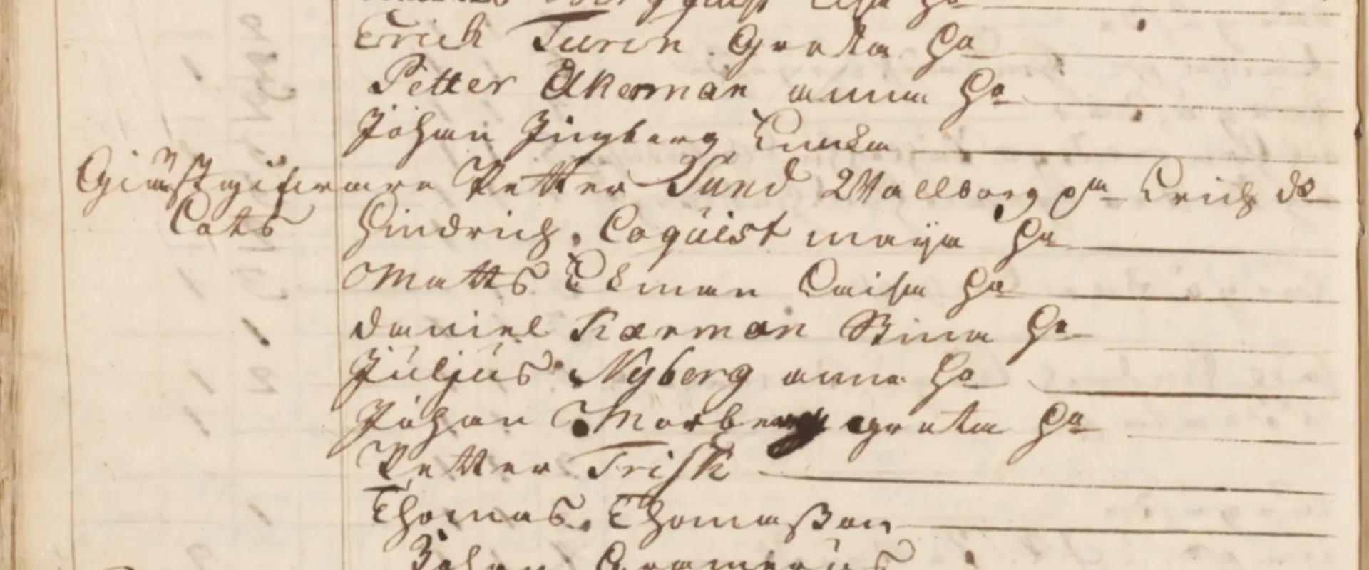 Handskriven text med en lista över lotsar.