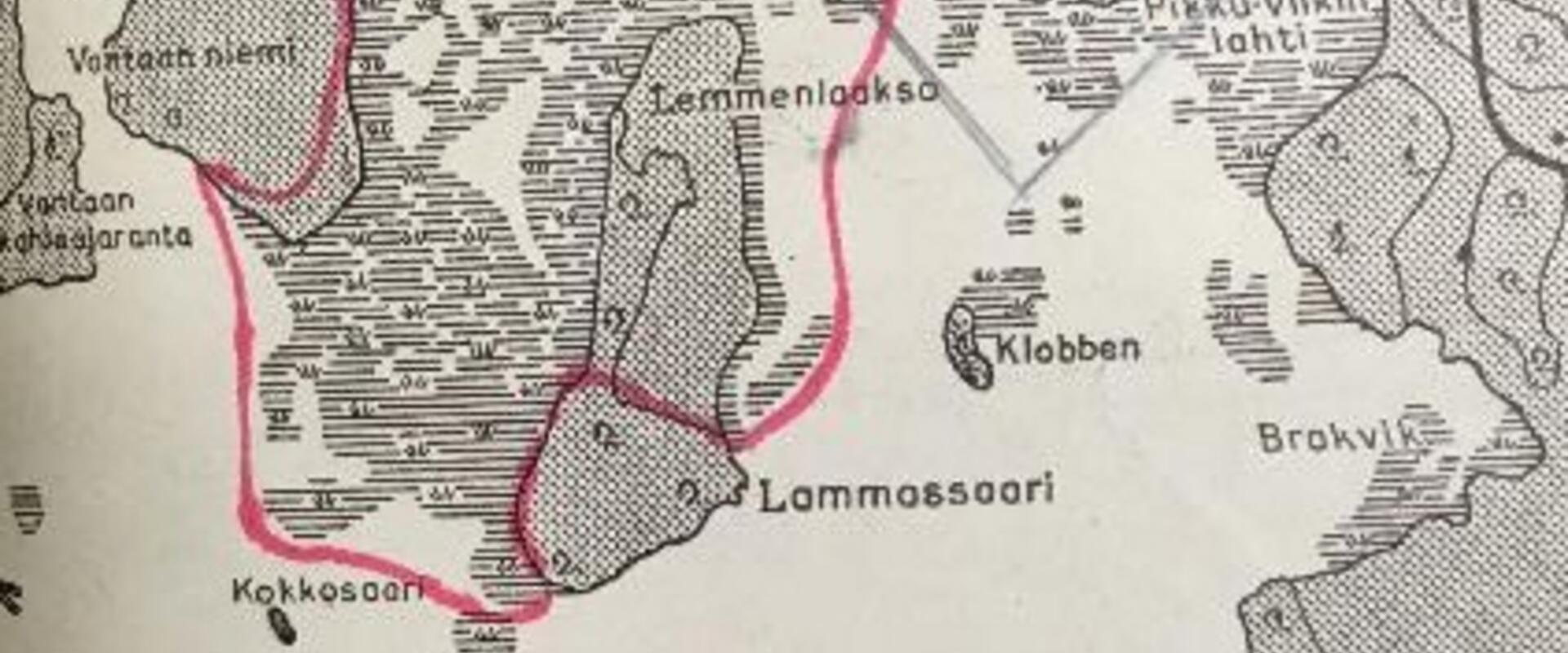 Detalj från en karta som visar den dåvarande Ladugårdsviken, det vill säga den nuvarande Gammelstadsviken, samt Fårholmen, Gammelstaden och fälten i Lill-Vik.