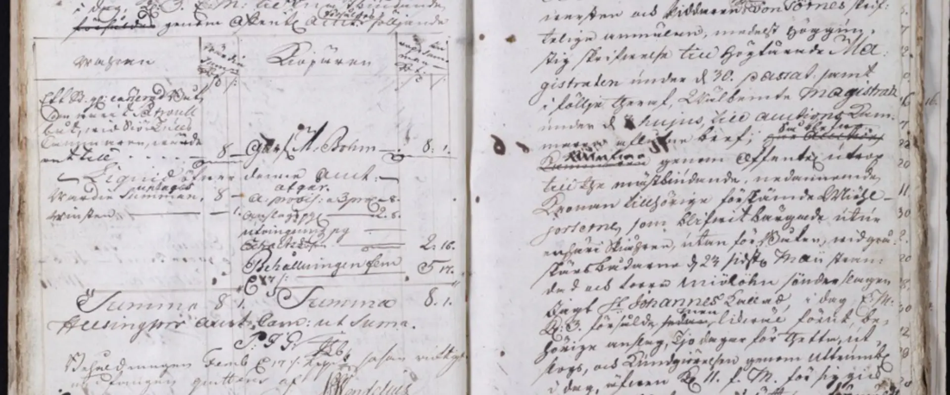 Ett bokuppslag med handskriven text och årtalet 1759.