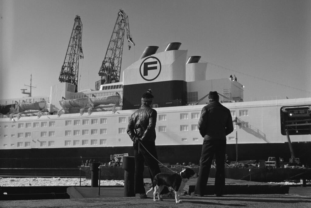 Byggandet av passagerarbilfärjan Finnjet var en betydande prestation för Sandvikens varv. Foto: Helsingfors stadsmuseum / Volker von Bonin