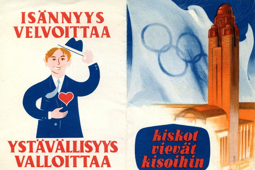 A brochure about the Helsinki Games, including a map of the city’s railway stations. Photo: Sports Museum Tahto