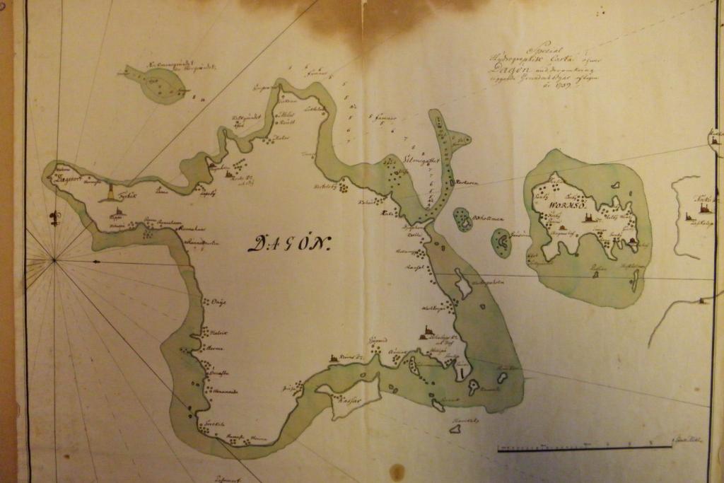 Kartta Hiidenmaan saaresta Viron rannikolla. 