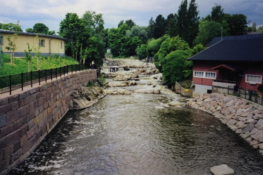 En fiskväg som byggts i Gammelstadsforsens östra gren hjälper vandringsfiskar på deras lekfärd.  Foto: Albumit auki / Seija Koivumäki