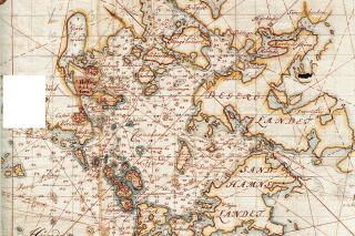 En karta över Nylands skärgård från år 1749