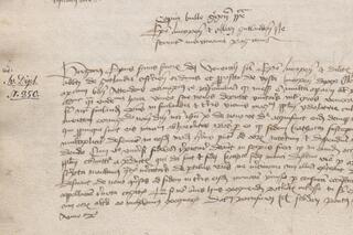 Ett medeltida brev skrivet på latin
