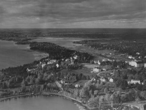 Gamla Munksnäs på flygbild år 1940.