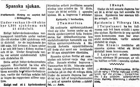 Spanska sjukan skördade ständigt nya dödsoffer