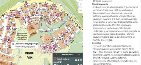 karttakuva selosteineen