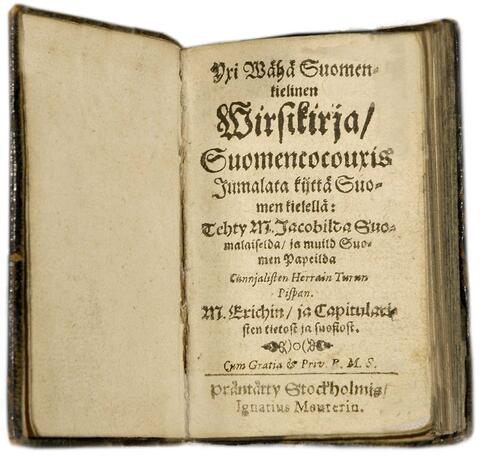Titelblad till en finsk psalmbok som tryckts på 1650-talet.