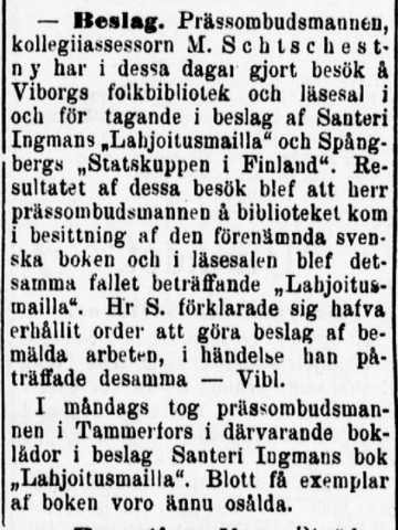 En kort tidningsnotis.