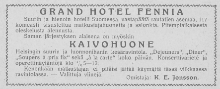 Hotelli Fennian mainos