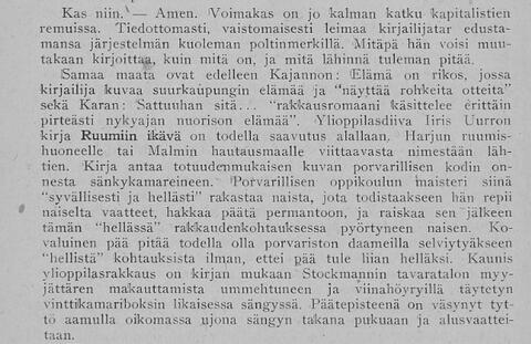 Kuvakaappaus lehtikirjoituksesta.