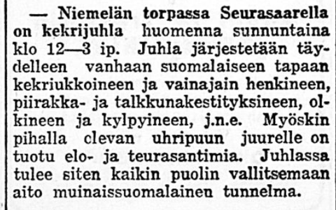 Lyhyt teksti sanomalehdessä