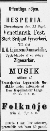 Tidningsannons.