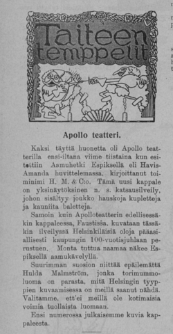 Lehtileike teatterin esityksestä.