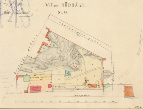 Karttaan on merkitty Korkeavuorenkatu, Tarkka-ampujankatu ja Ratakatu ja näiden väliin jäävä kortteli.