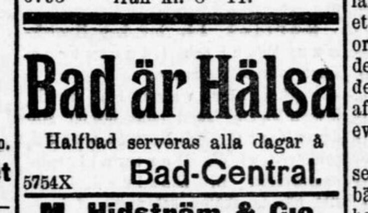 An advertisement in Hufvudstadsbladet on 19 August 1901. 