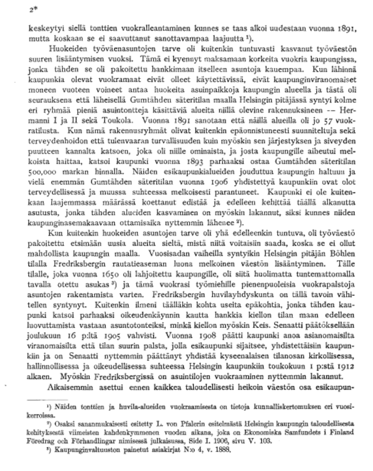 Kuva kaupunginhallituksen mietinnöstä, alkuperäinen teksti painettu.