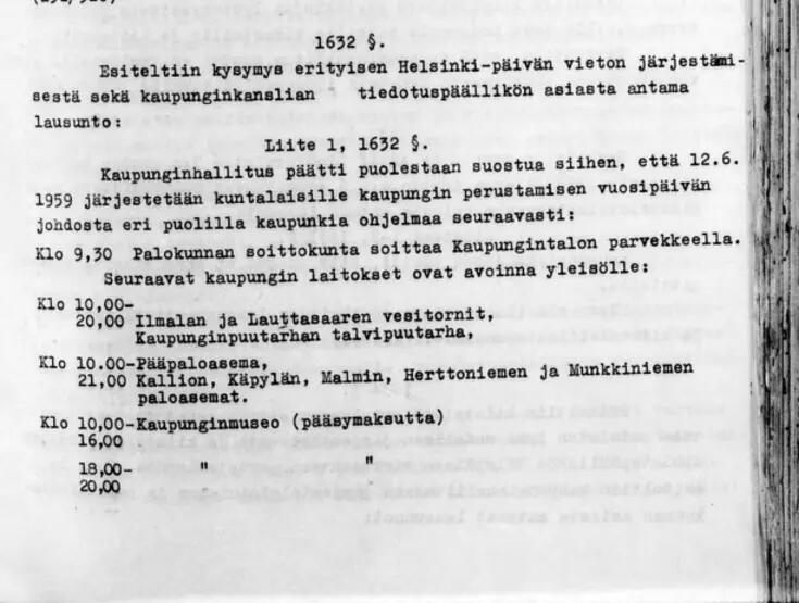 kaupunginhallituksen pöytäkirjan sivu,  § 1632