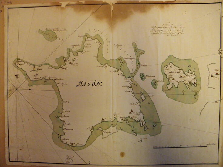 Kartta Hiidenmaan saaresta Viron rannikolla. 