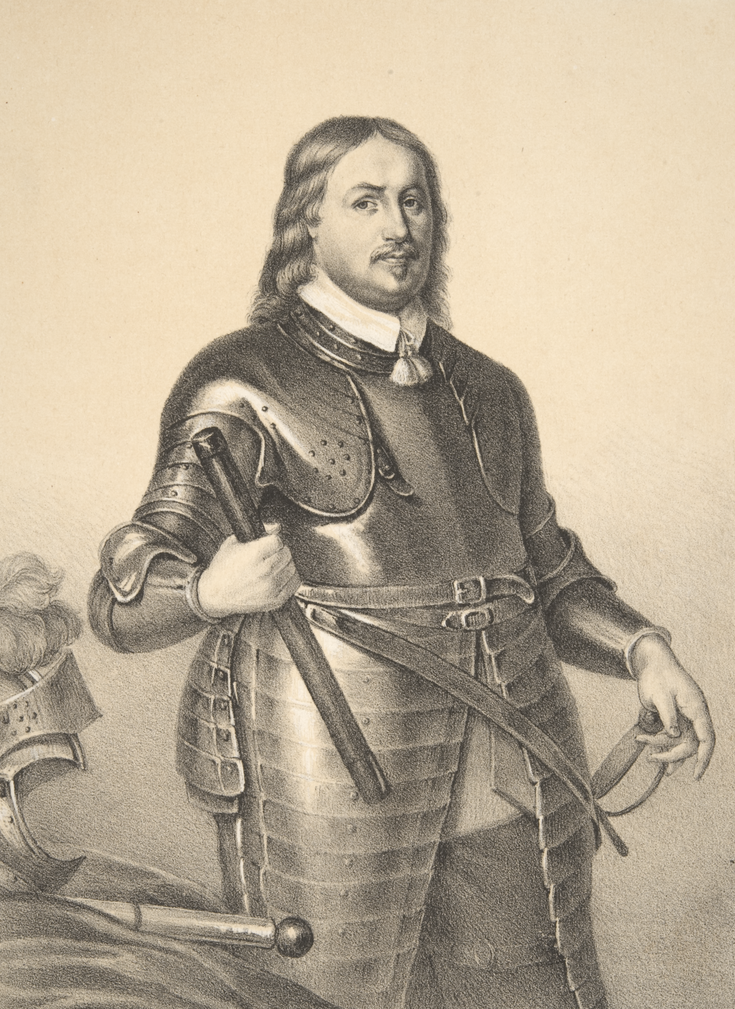 Porträtt av greve Per Brahe, generalguvernören av Finland. Litografi från 1640-talet.