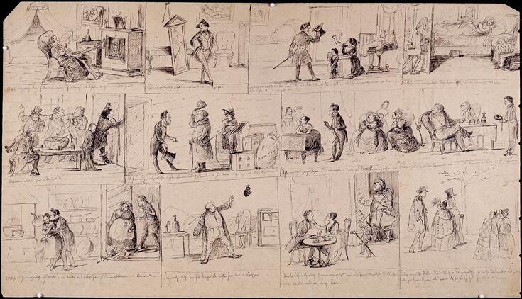 tekstitetty, piirretty kuvasarja, 11 kuvaa