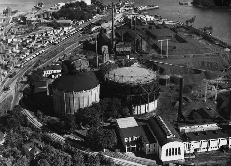 Söderviks kraftverksområde fotograferat från luften