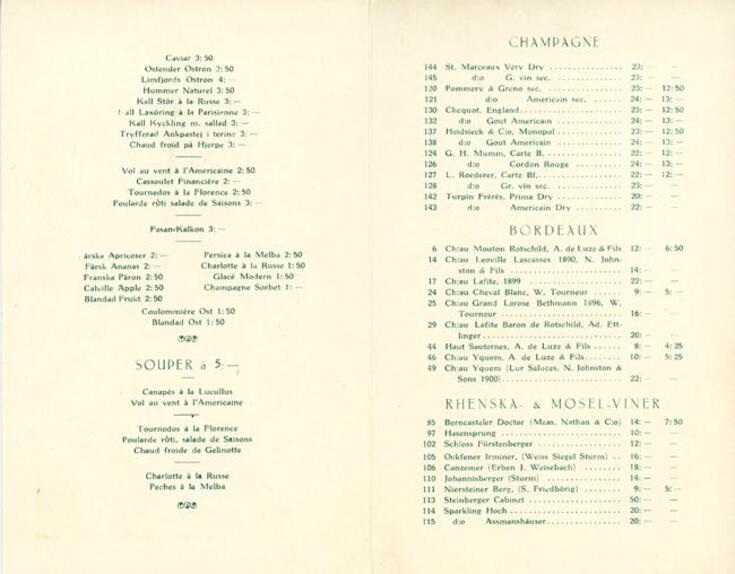 Ranskankielinen ruokalista