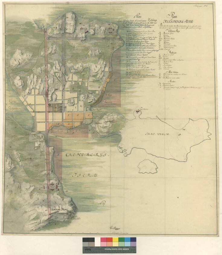 Käsin piirretty kartta vuodelta 1816.