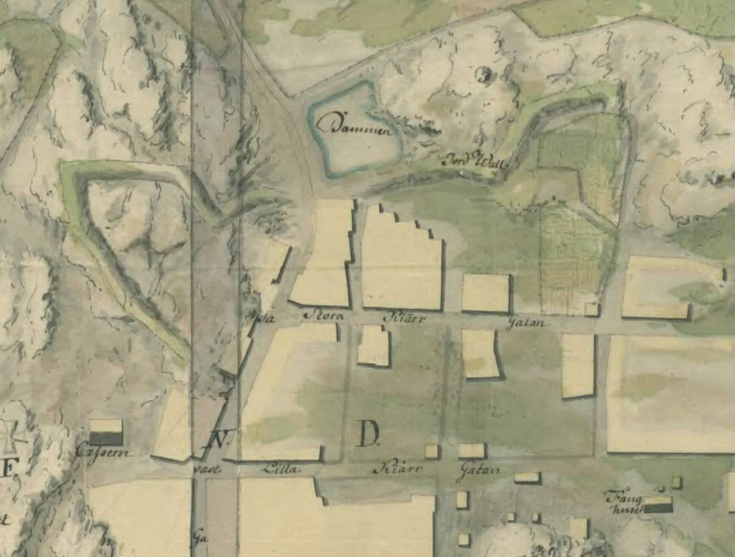 Osasuurennos vanhasta kartasta. 