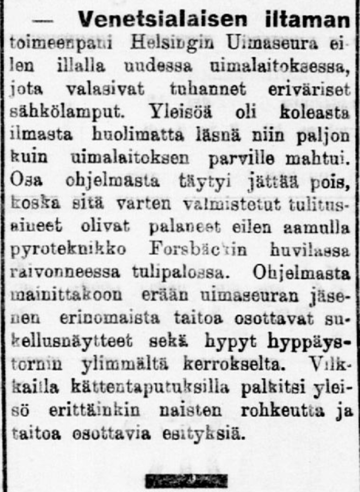 Kuvakaappaus lyhyestä lehtijutusta.